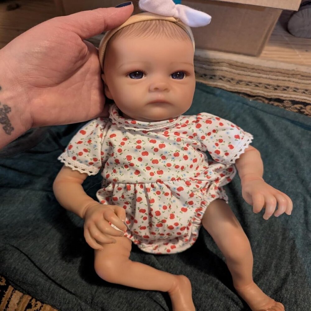 🆕16nch Weighted Cloth Body Newborn Baby Poseable Limbs Open Eyes Reborn Girl
